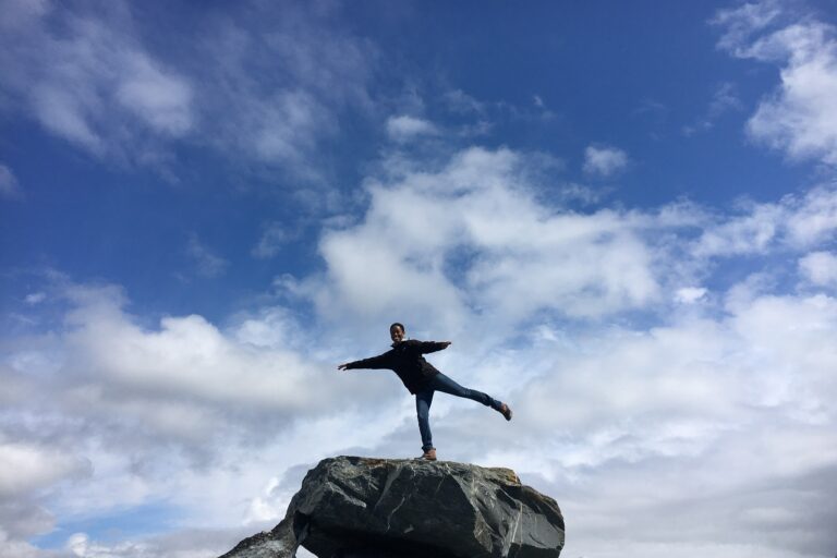 Candace on top of glacier