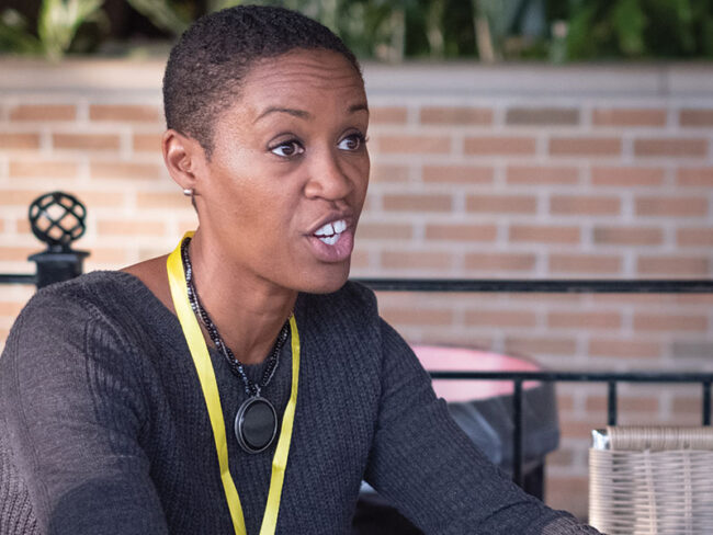 Young professional talking