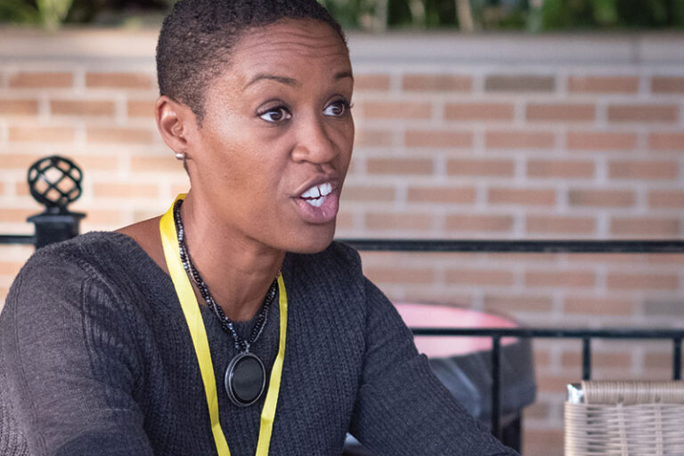 Young professional talking